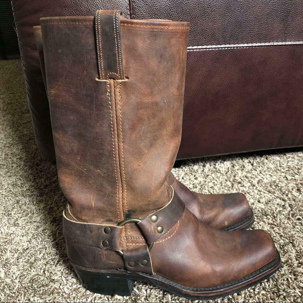 Frye leather harness boots